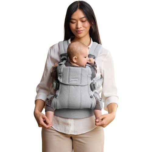 BabyBjörn Baby Carrier Harmony, Light Gray, Woven Mélange, 3-in-1 Ergonomic Baby Carrier, Newborn, Facing-in, Outward-Facing, and Back Carrying Positions Supported (7-40 lbs), Newborn to Toddler