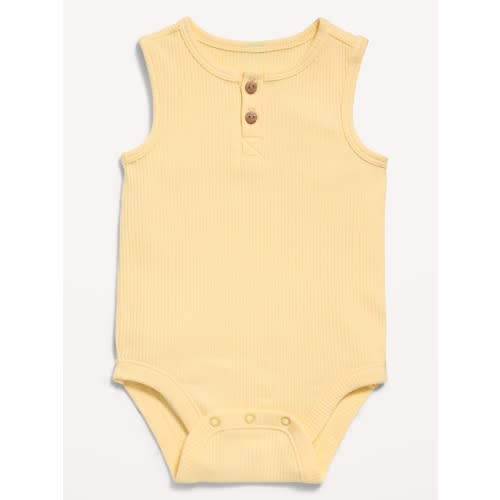 Sleeveless Ribbed Henley Bodysuit for Baby