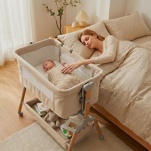 [Extra Large All-in-One Bedside Bassinet Crib Sleeper