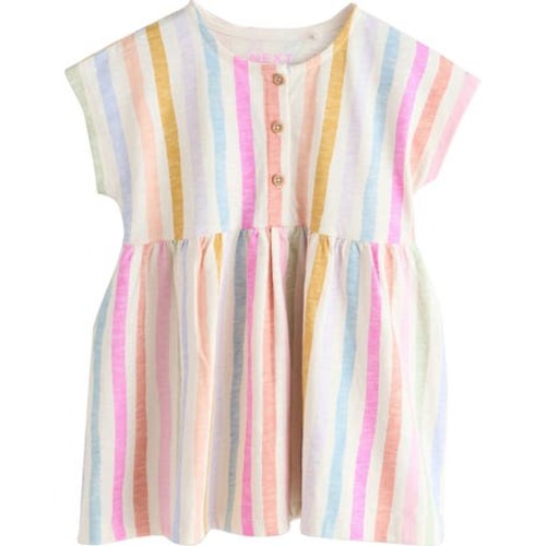 Kids' Rainbow Cotton Button-Up Dress, 12-18M