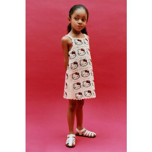 HELLO KITTY © SANRIO KNIT DRESS - Ecru / Black | ZARA United States