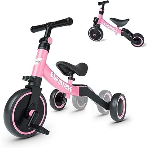 besrey 5 in 1 Toddler Bike for 1 Year to 4 Years Old Kids, Toddler Tricycle Kids Trikes Tricycle, Toys for Boy & Girl, Balance Training, Removable Pedals