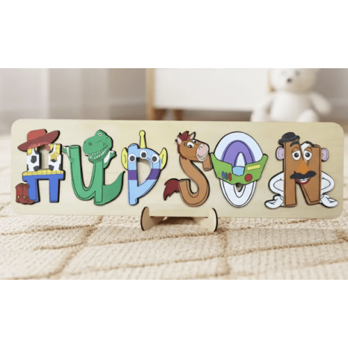 Personalized Wooden Name Puzzle: Toy Story Theme