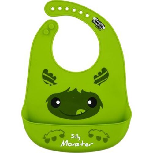 Pavilion Gift Company - Green Silly Monster - 12" Silicone Catch All Bib - Bibs