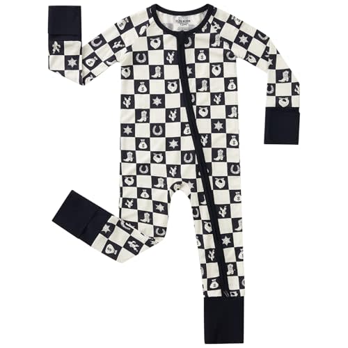 pureborn Baby Sleeper Viscose from Bamboo Zipper Footies Pjs 0-24 Months | Buttery soft, 2 way zipper, breathable, infant boy girl, fold-over mittens & foot cuffs, all-season, comfort, snug, unisex