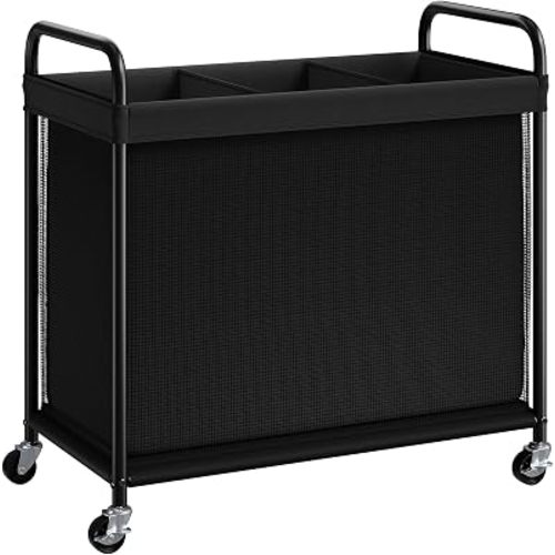ELYKEN Laundry Hamper 3 Section, 120L Rolling Laundry Sorter with Wheels