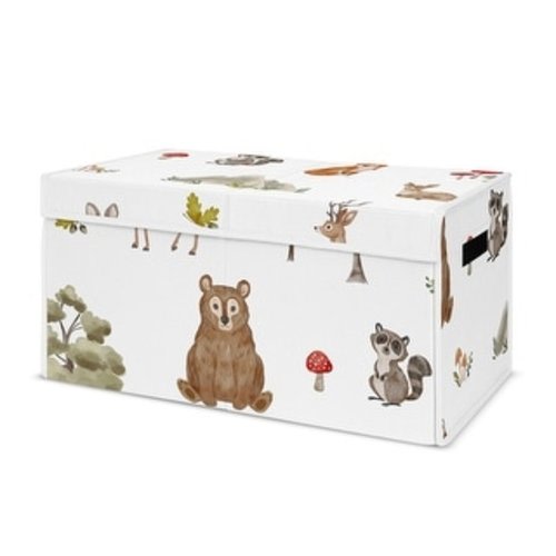 Sweet Jojo Designs Woodland Forest Animals Boy Girl Gender Neutral Unisex Kid Fabric Toy Bin Storage Bear Fox Hedgehog Deer Sage