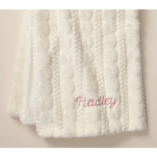 Cozy Cable Faux Fur Baby Blanket