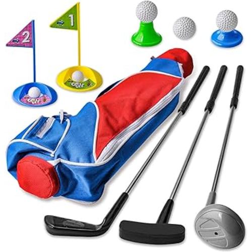 Toddler Golf Clubs Set/Deluxe Happy Kids Golf Ball Gameplay Sports Toys for Kids Boys Girls Indoor Outdoor Play, Christmas Birthday Gift