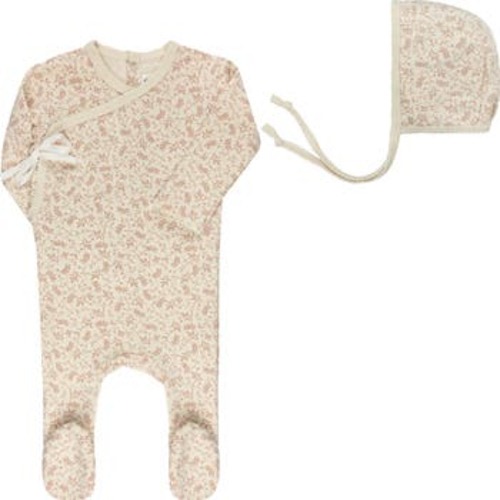 Modal French Terry Vine Collection - Footie + Bonnet, 3M