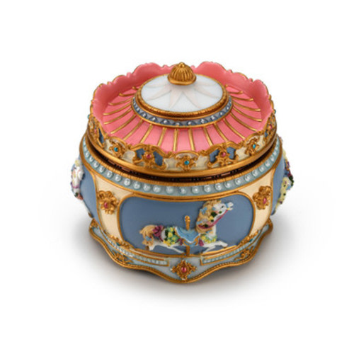 Carousel Themed Animated Musical Trinket Carousel Box
