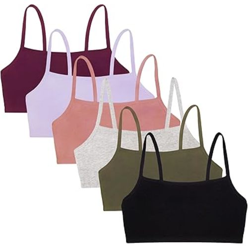 Fruit of the Loom Women's Spaghetti Strap Cotton Pullover Sports Bra Value Pack