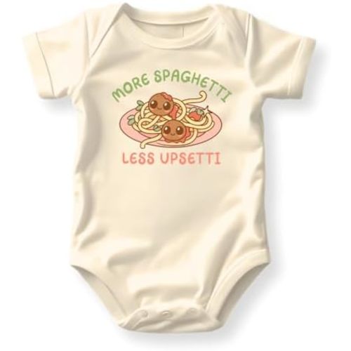 More Spaghetti Less Upsetti Cute Spaghetti Graphic Tee Funny Baby Bodysuit Foodie Gift Pasta Lover