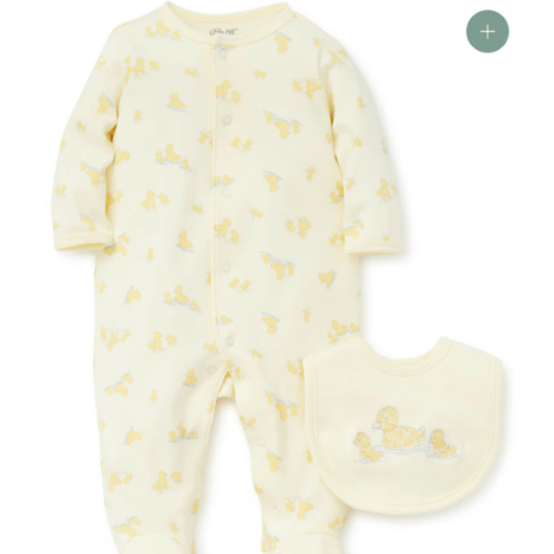 Little Ducks Footed One-Piece and Bib