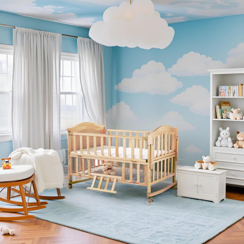 Harriet Bee 6-In-1 Convertible Baby Crib Mini Cunas Para Bebes With Memory Foam Mattress(38" By24") Storage | Wayfair