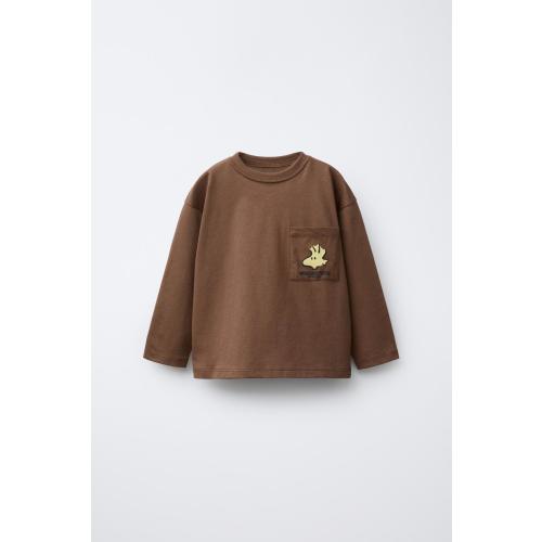 SNOOPY PEANUTS™ PRINT T-SHIRT - Brown | ZARA United States