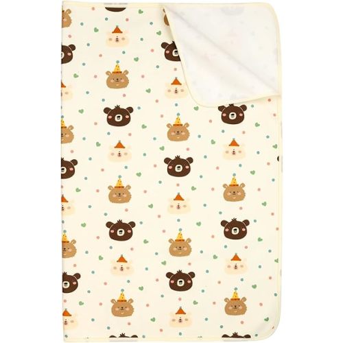 Baby & Kids Pee Pads, Washable Waterproof Reusable Bed Pad for Potty Training, Bedwetting & Diaper Changing, 31"×39" Mattress Protector for Crib & Toddler Bed, Bear