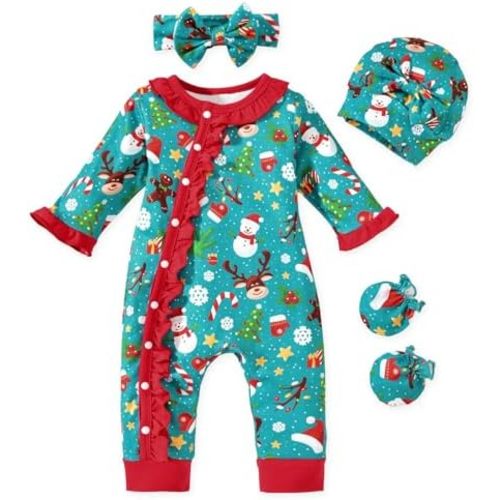 Aalizzwell Baby Girls Romper Outfit Fall Winter Clothes with Accessories
