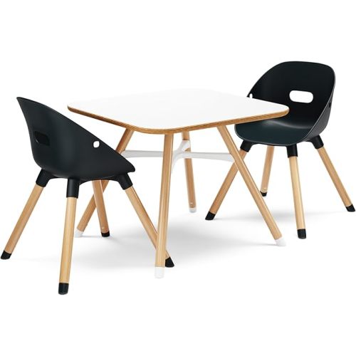 Lalo The Play Kit - Kids Table and Chairs Set - Toddler Activity Table for Playroom, Snack Time, Arts & Crafts - Easy to Clean - Coconut/Coconut
