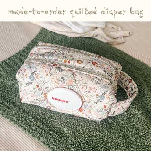 Double Zipper Quilted Mini Diaper Bag