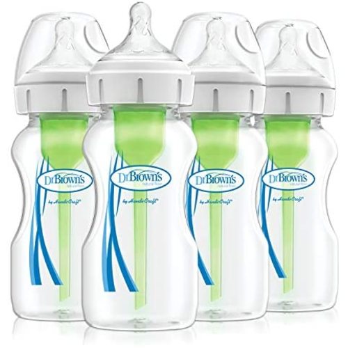 Dr. Brown's Options+ Wide-Neck Baby Bottle, 9 Ounce (4Count)