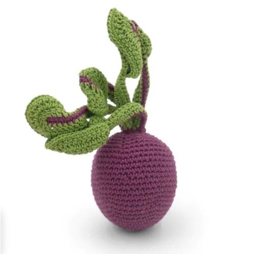 Myum Organic Cotton - Beetroot Rattle | Baby Toys- Blue Otter Toys