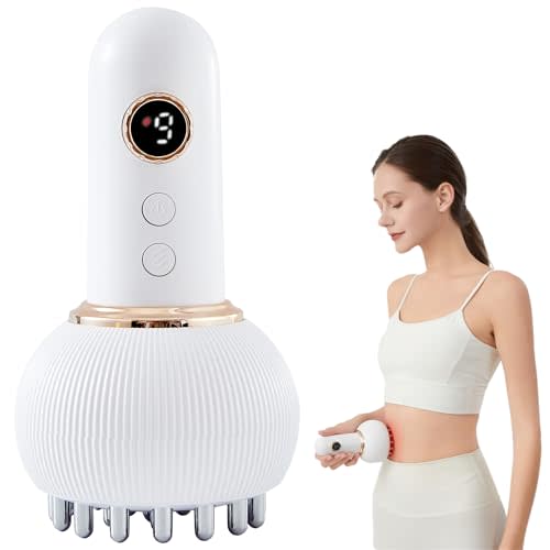 Paiaito Lymphatic Drainage Massager & Anti Cellulite Massage Tool, Helps Reduce Stretch Marks & Cellulite, for Legs, Arms & Belly, Body Sculpting Machine with Microcurrent, Light, Heat & Vibration