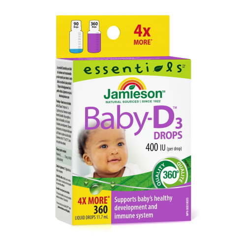 Jamieson Baby-D Vitamin D3 400 IU Droplets, 11.7 mL - Walmart.ca