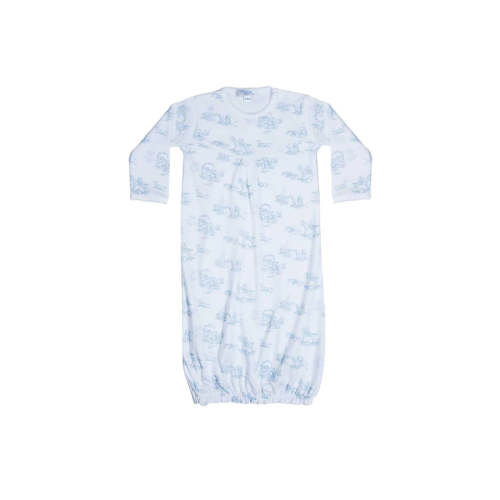 Blue Toile Baby Gown
