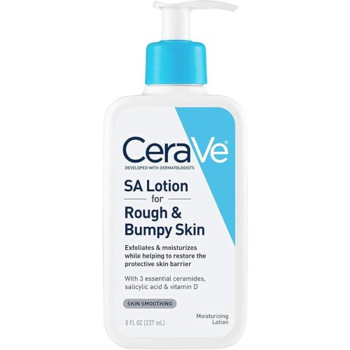 CeraVe SA Lotion for Rough & Bumpy Skin, Vitamin D, Hyaluronic Acid, Lactic Acid & Salicylic Acid Lotion, Fragrance Free & Allergy Tested, 8 Ounce