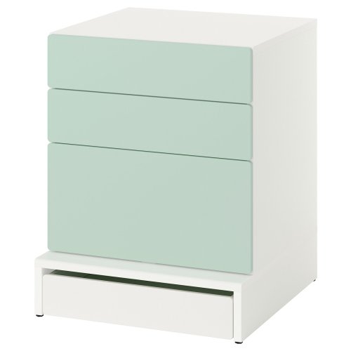 SMÅSTAD / UPPFÖRA 3-drawer dresser - white/light green 23 5/8x25 5/8x29 7/8 "