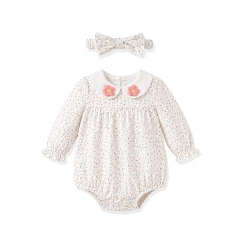 Renotemy Baby Girl Outfit Fall Newborn Girls Bubble Clothes Preemie-12Month | Premature Baby Coming Home Gift Clothing,Winter Infant Romper Peter Pan Collar Bubble Suit,Newborn Photography Outfits Girl