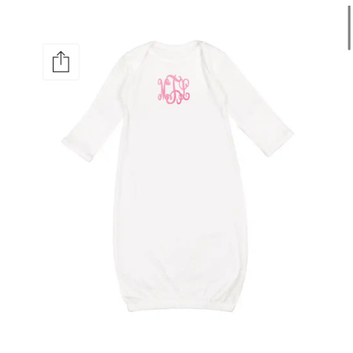 Monogrammed Baby Layette Gown