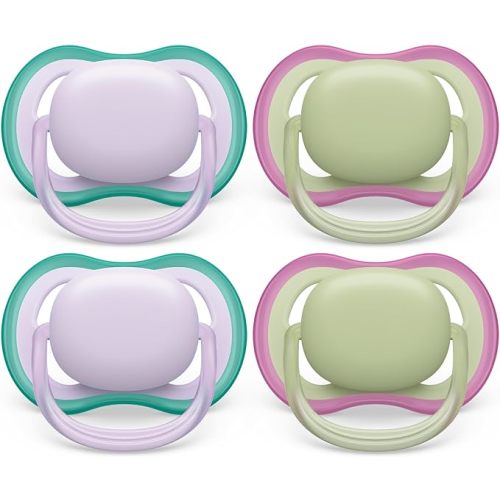 Philips Avent Ultra Air Pacifier 0-6m, Fresh Lilac/Pastel Green, 4 pack SCF085/50