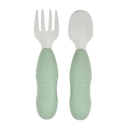 Beaba Fork & Spoon Pre Cutlery Sage Green