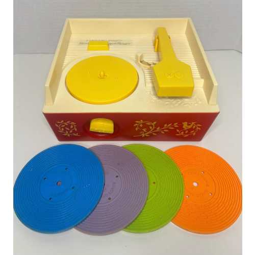 Vintage Fisher-Price Musical Record Player 1971 – Retro Children's Musical Toy – Music Box – Interchangeable Records 995