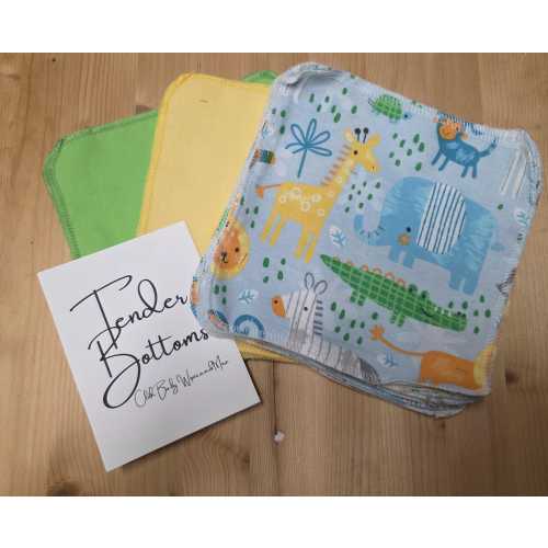 30 Ct 1 Ply Tender Bottoms Cloth Baby Wipes in 8 inch Square
