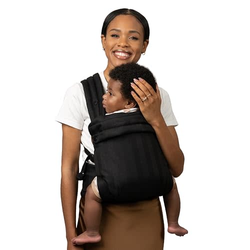 Infantino Honey Blossom Baby Carrier, Ergonomic Infant to Toddler Carrier, Hip Healthy “M” Position Support, Adjustable Sliding Seat, Padded Cross-Back Straps, 7-40 lbs, Black Sand
