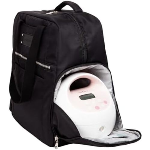 Sarah Wells Kelly Breast Pump Backpack & Tote - Insulated Pocket, Laptop Sleeve & Easy-Clean Design, Fits All Pumps, Diaper Bag for Moms (Black)