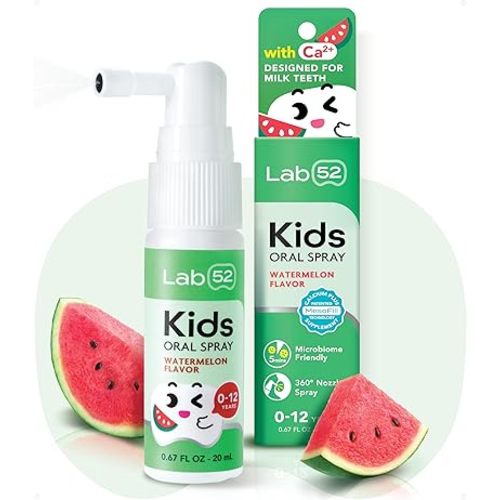 LAB52 Kids Oral Spray, Toddler Toothpaste Helper for Daily Oral Care and Fresh Breath, Children Approved with Fluoride Free for Newborn to Preschoolers, Xylitol Watermelon Flavor