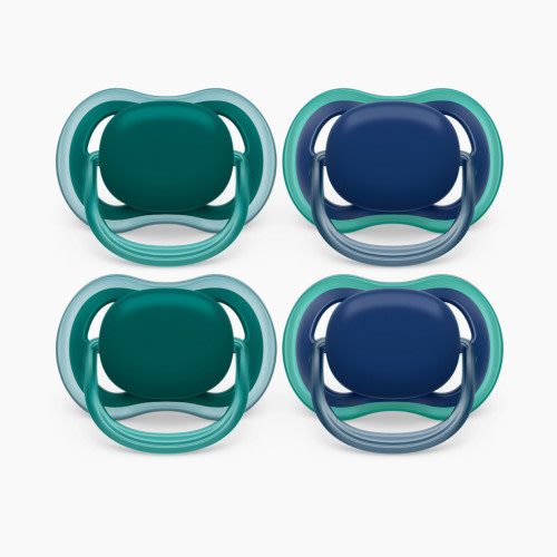 Philips Avent Ultra Air Pacifier, 6-18 Months (4 Pack) - Deep Opal/Steel Blue, 4