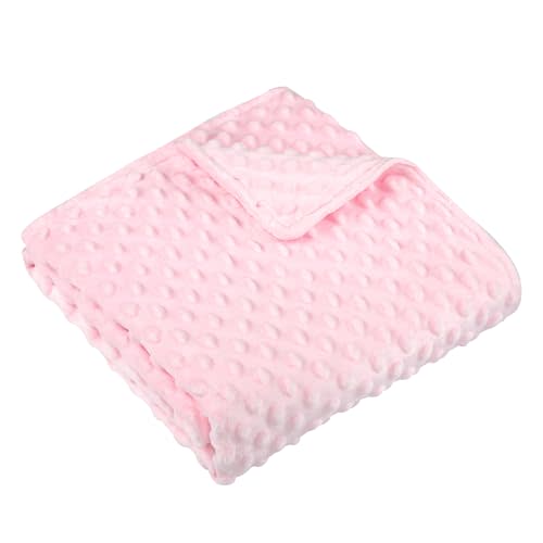 SWESEN Baby Blanket for Girls, Soft Crib Blanket 30 x 40 Inch, Newborn Blankets for Nursery, Stroller, Toddler Bed, Carseat, Double Layer, Pink
