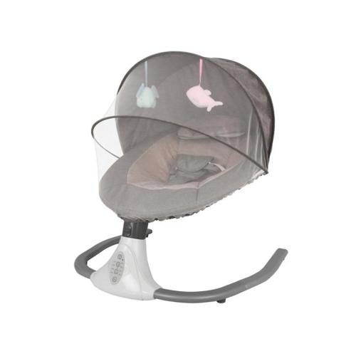 Advwin Electric Baby Swing Baby Bouncer Rocker w/ Mosquito Net Toddler Seat Soft Peachskin Grey