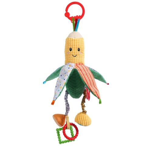 Jollybaby Baby Rattles Hanging Toys for Car Seat Crib Stroller Gym, Montessori Sensory Plush Vegetable Toys for Baby 0-3-6-12 Months with Ring Bell Crinkle and Teether, Newborn