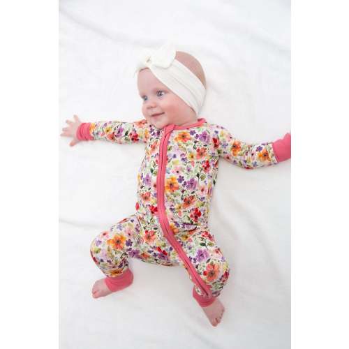 Watercolor Floral Convertible Footie