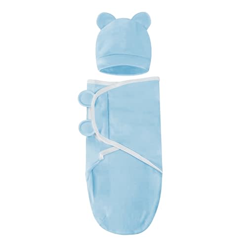 Fecawd Baby Swaddle Sleep Sacks with Hats for 0-3 Months Baby Swaddle Blanket Wrap Newborn Swaddles Sack for Baby Boy Girl