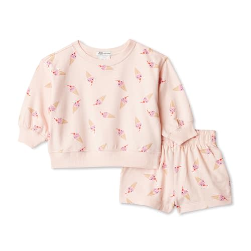 Amazon Essentials x Sofia Grainge Unisex Babies Toddlers and Kids' Sweatshirt and Shorts French Terry Play Set