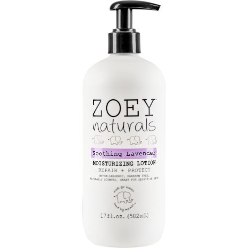 Zoey Naturals Lavender Moisturizing Lotion for Babies – Hypoallergenic, Gentle & Natural for Kids with Sensitive and Dry Skin – Aloe, Avocado & Shea – Made in USA – 17 fl oz