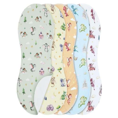 SmoothNovelty 5 Pack Watercolor Dragon Pattern Baby Burp Cloths Soft Absorbent Muslin Burping Rags for Newborns 19"x9" Spit up Cloths for Boy Girl Newborn Baby Shower Registry Gifts Set Nursery Decor
