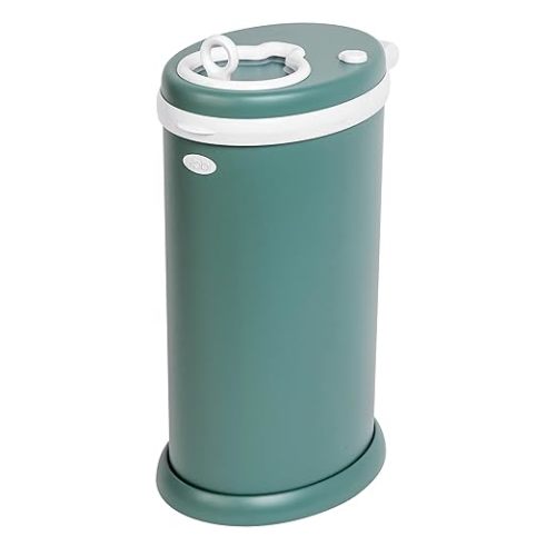 Ubbi Stainless Steel Diaper Pail, Odor Locking, No Special Bag Required, Award-Winning, Registry Must-Have, Open Water